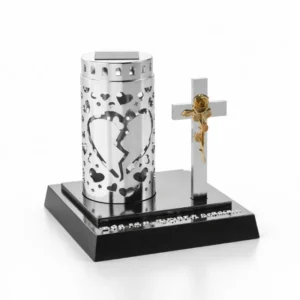 sm25549 memorial cemetery cross solar lantern (12cm&plastic base)