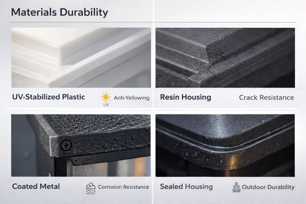 uv, resin crack resistance, and corrosion protection materials for durable cemetery solar lights