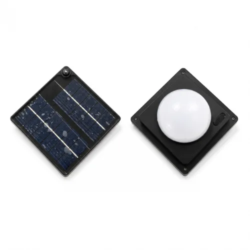 GL-02 — 125 × 125 mm Solar Module with USB, Dual-Colour LED and Brightness Control